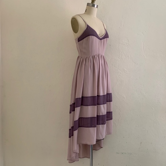 Lavender High Low Striped Dress - Picture 4 of 11